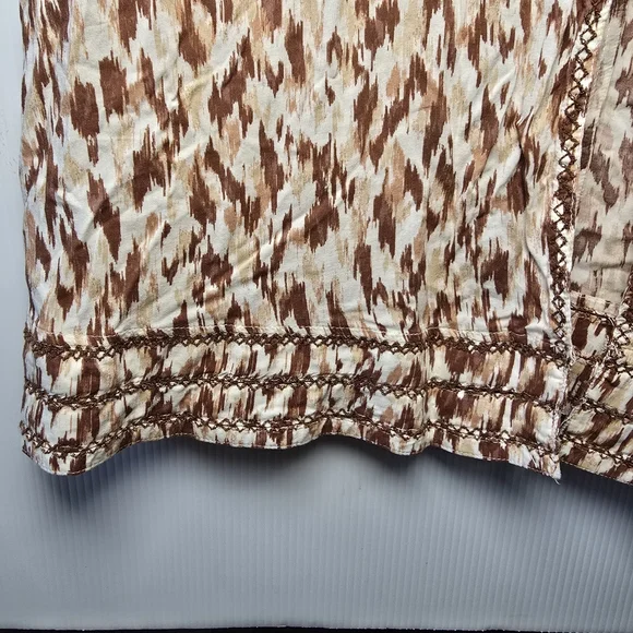 NWT aerie Leopard Print Spaghetti Strap Maxi Dress Beaded Strap Front Slit SizeL - Picture 7 of 15